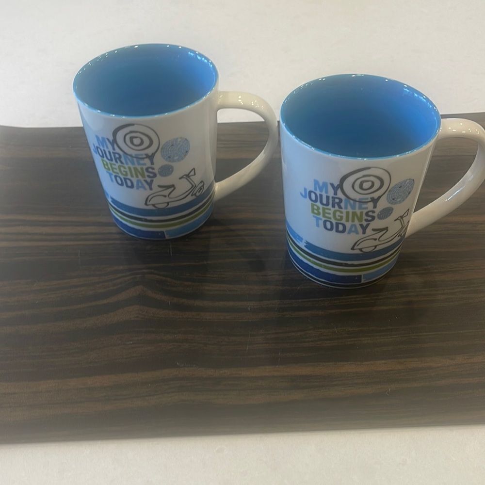 Starbucks “my journey begins today” Vespa coffee cup 2008, 2qty 14 ounce Nice.